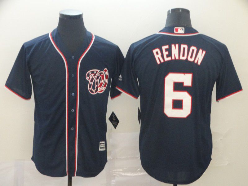 Men Washington Nationals #6 Rendon Blue Game MLB Jerseys